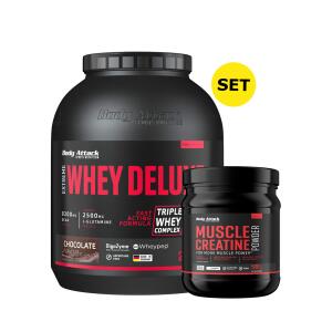 BODY ATTACK Extreme Whey Deluxe 2300g + Muscle Creatine...
