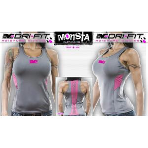 Racerback Monsta Dri-Fit "Back Stripe" grey/pink