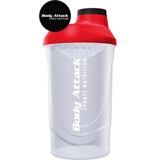 BODY ATTACK Protein Shaker 600ml transparent