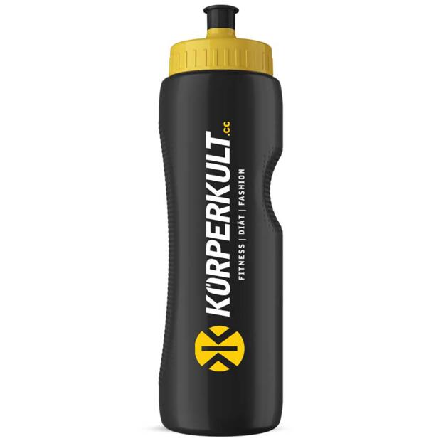 K&Ouml;RPERKULT Trinkflasche 1000ml schwarz gelb
