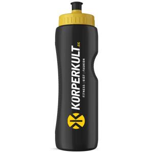 K&Ouml;RPERKULT Trinkflasche 1000ml schwarz gelb