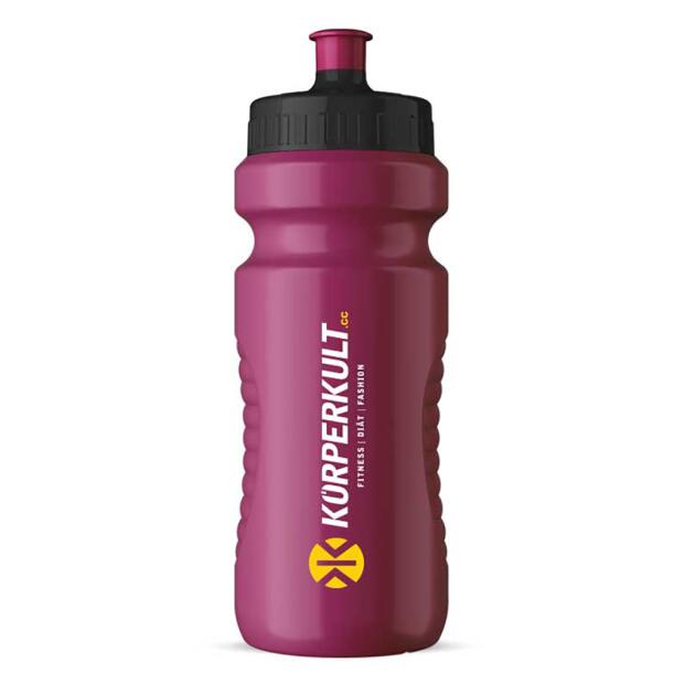 K&Ouml;RPERKULT Trinkflasche 600ml pink schwarz